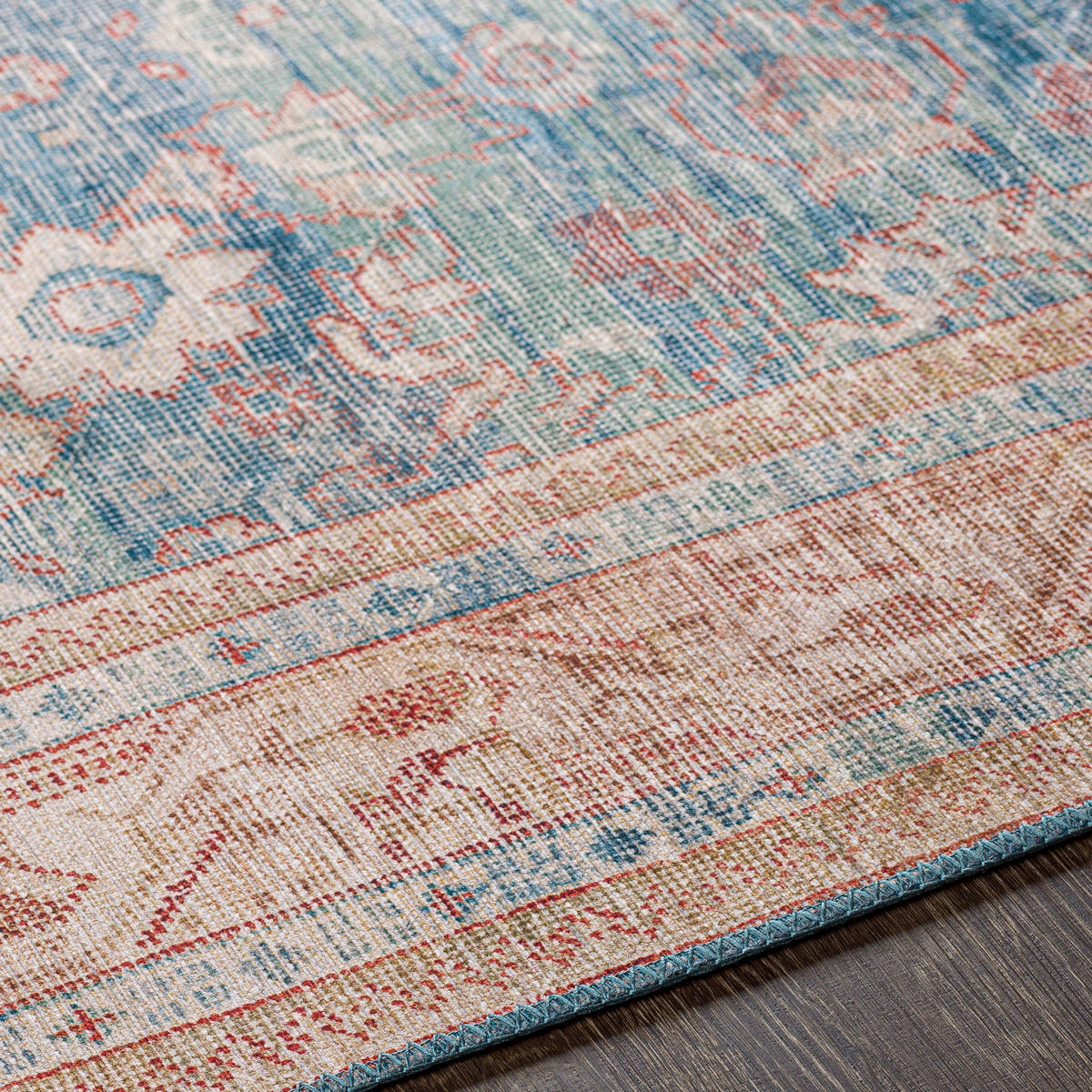 Surya Iris Irs-2365 Dark Blue, Denim, Grass Green, Burnt Orange Rugs.