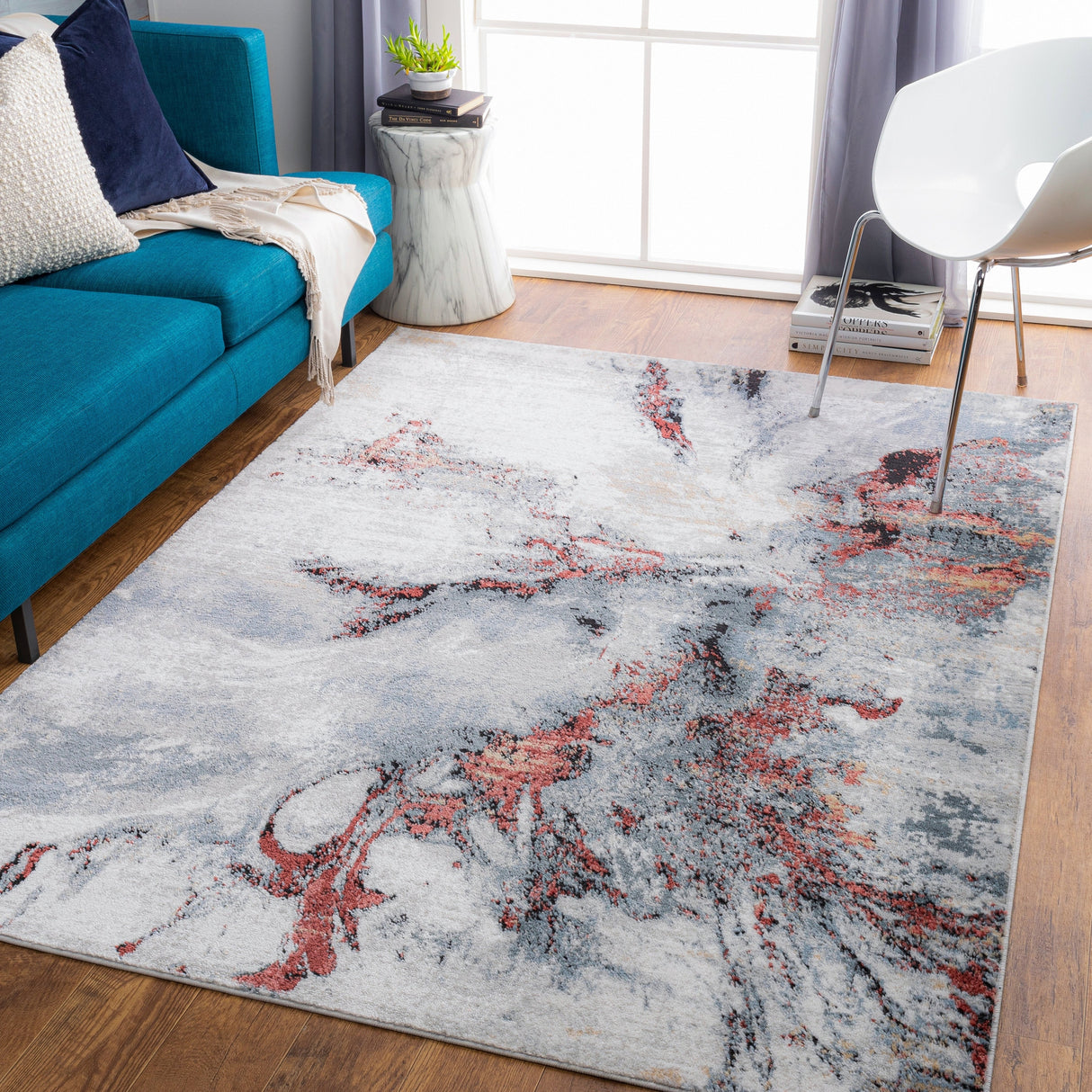 Surya Jolie Jlo-2321 Dark Red, Rose, Charcoal, Medium Gray Rugs.