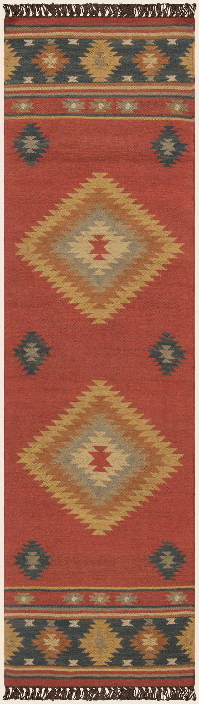 Surya Jewel Tone Jt-1033 Brick Red, Dark Blue Rug.