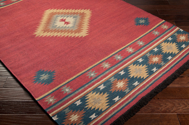 Surya Jewel Tone Jt-1033 Brick Red, Dark Blue Rug.