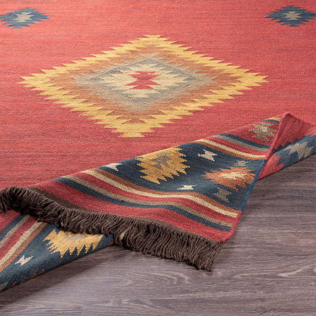 Surya Jewel Tone Jt-1033 Brick Red, Dark Blue Rug.