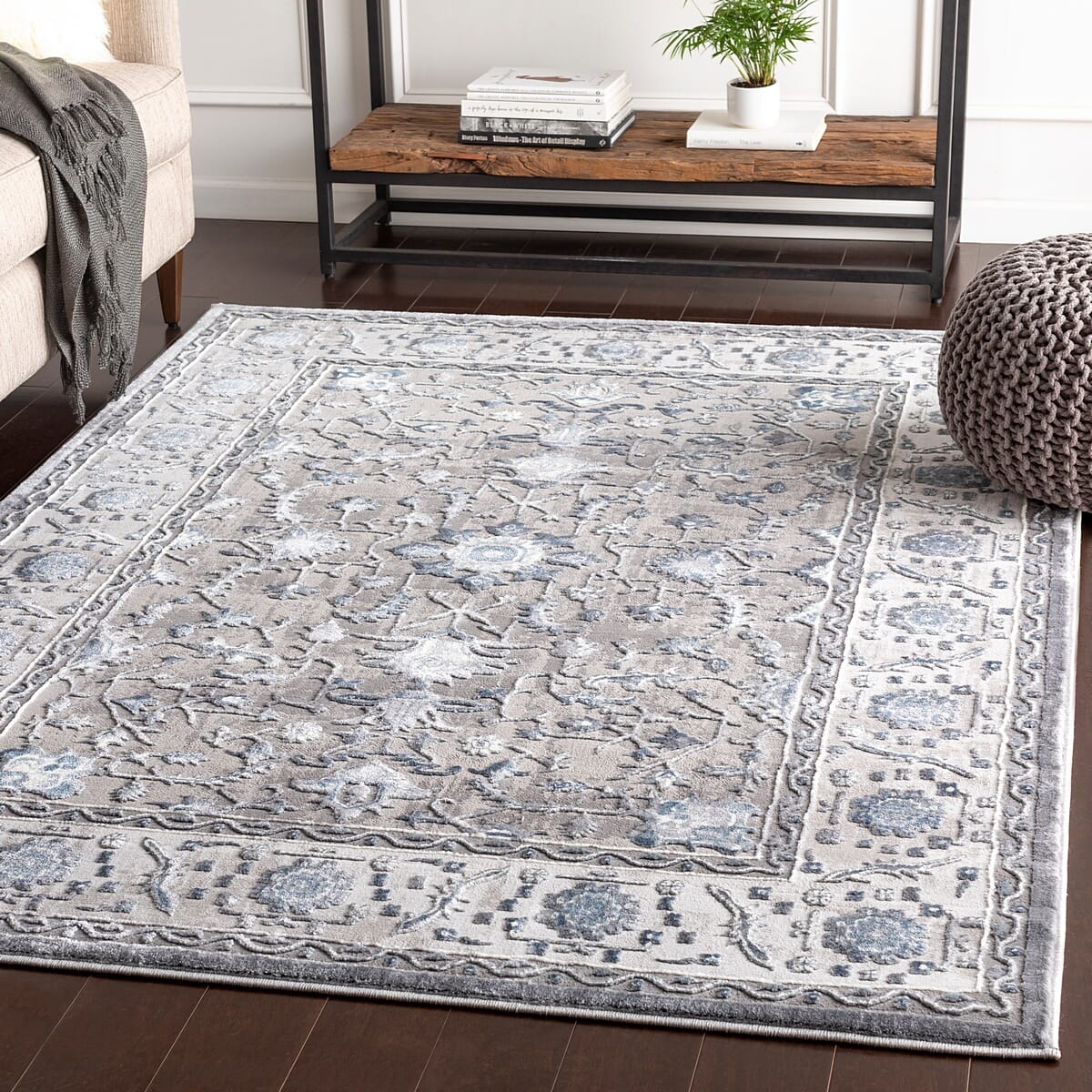 Surya Katmandu Kat-2304 Navy, Denim, Charcoal, Light Gray Rugs.
