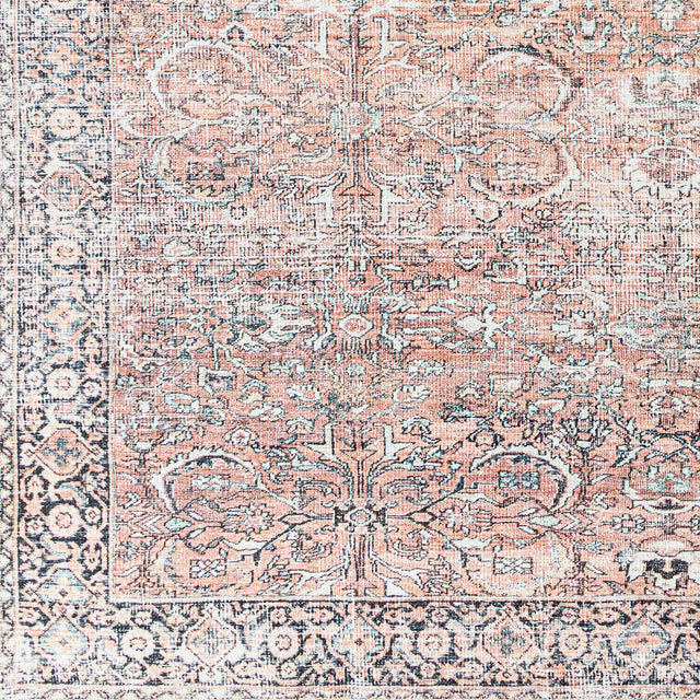 Surya Machine Washable Kemer Kmr-2309 Dusty Pink, Brick Red Rug.