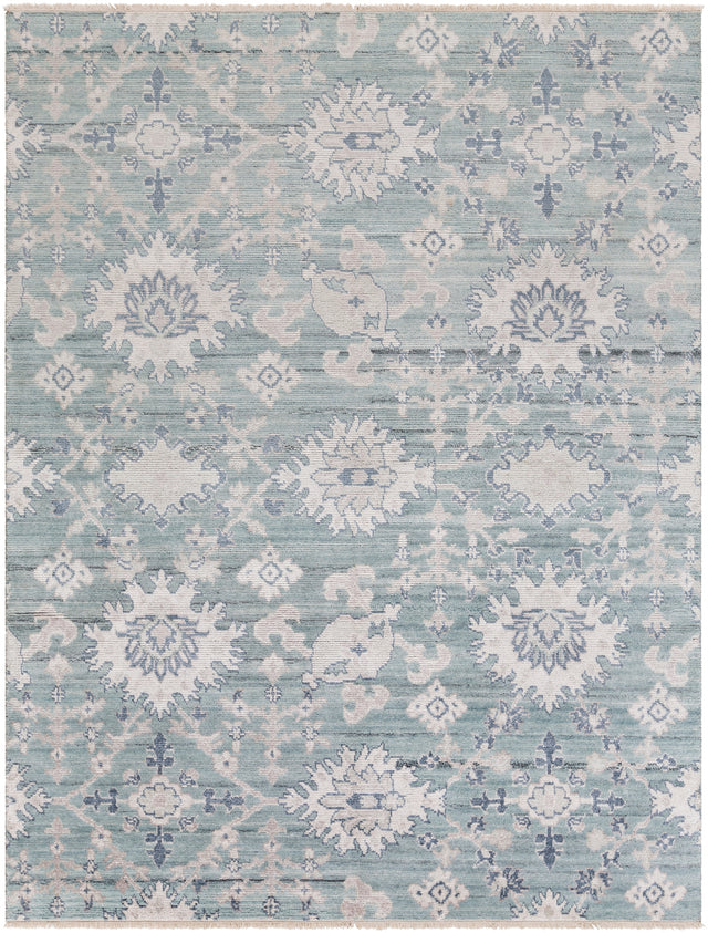 Surya Kushal Kus-2300 Aqua, Seafoam, Taupe, Denim Rugs.