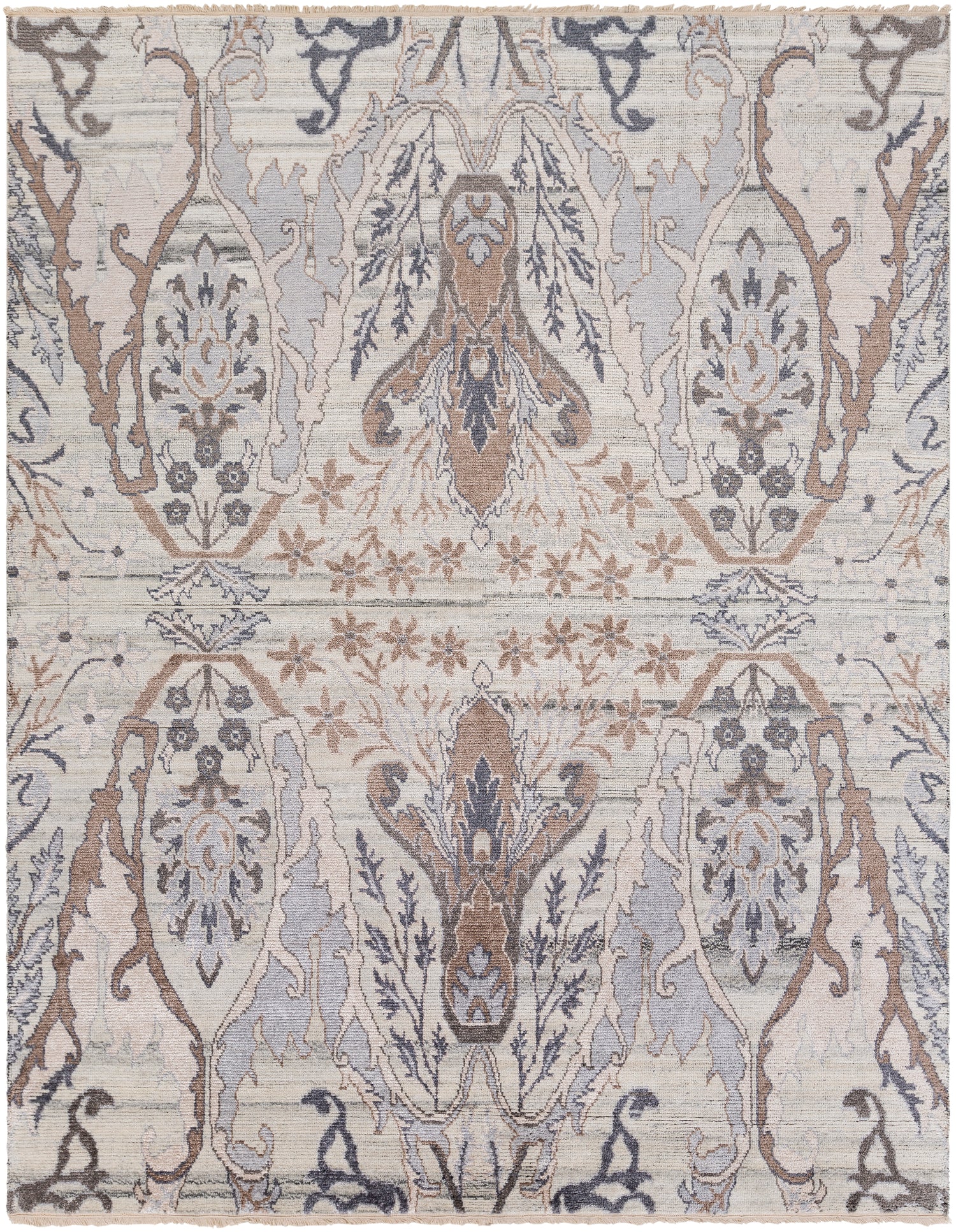 Surya Kushal Kus-2302 Silver Gray, White, Medium Gray, Taupe Rugs.
