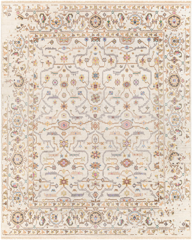 Surya Kushal Kus-2306 Tan, Wheat, Gray, Light Blue Rugs.