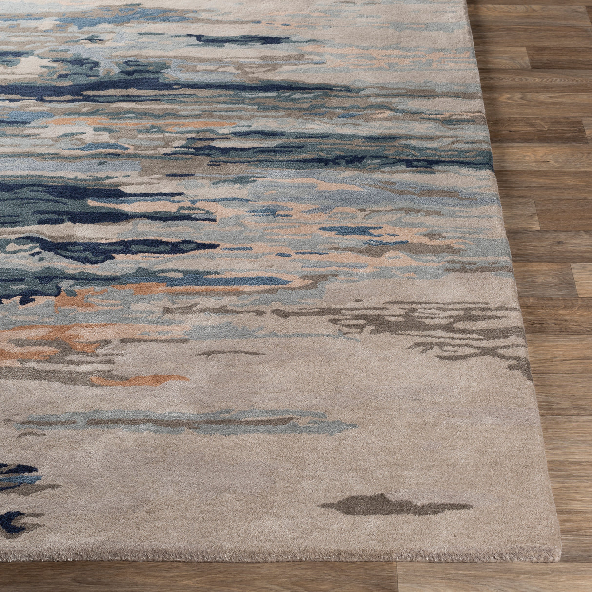 Surya Kavita Kvt-2302 Taupe, Navy, Dark Green, Denim Rugs.