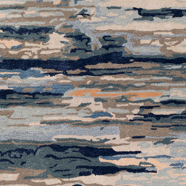 Surya Kavita Kvt-2302 Taupe, Navy, Dark Green, Denim Rugs.