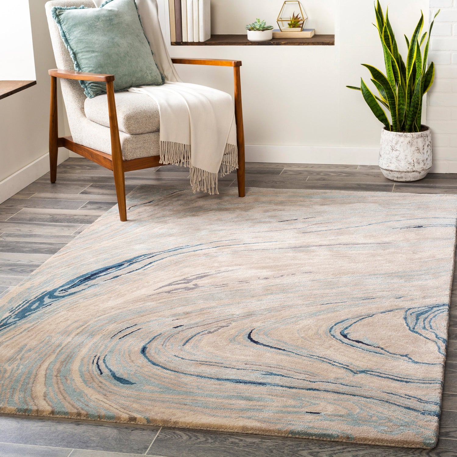 Surya Kavita Kvt-2308 Taupe, Ivory, Medium Gray, Navy Rugs.