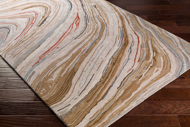 Surya Kavita Kvt-2310 Dark Brown, Camel, Medium Gray, Light Gray Rugs.