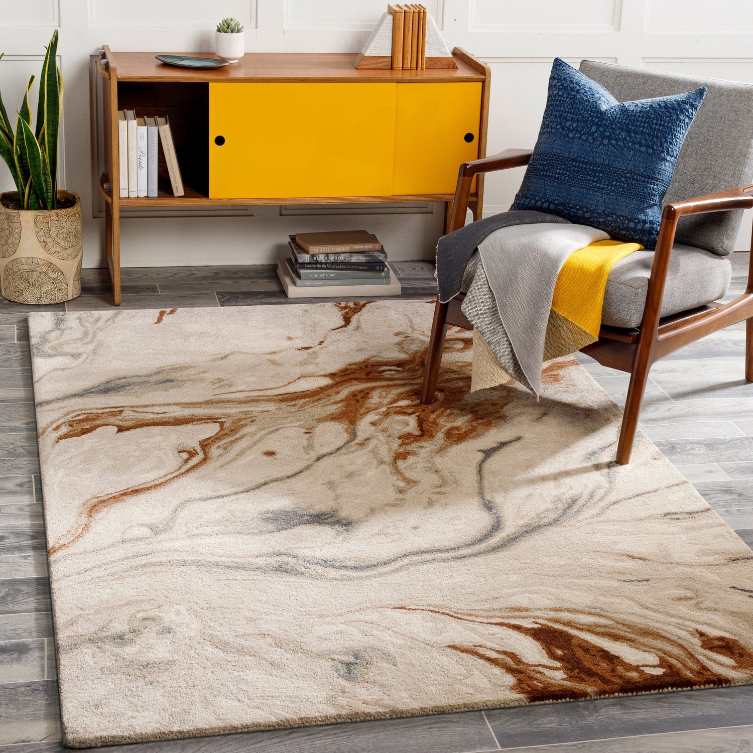 Surya Kavita Kvt-2313 Dark Brown, Tan, Camel, Medium Gray Rugs.