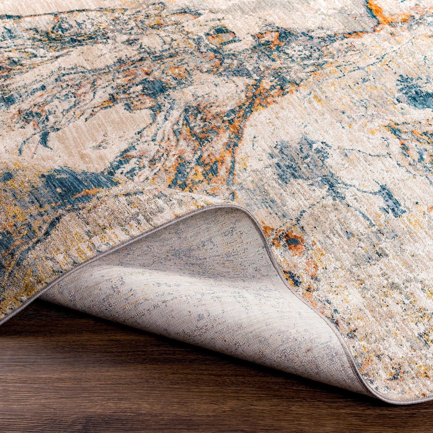 Surya Laila Laa-2316 Teal, Burnt Orange, Saffron, Medium Gray Rugs.