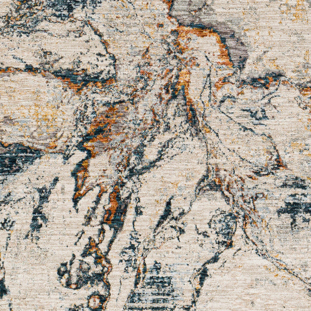 Surya Laila Laa-2316 Teal, Burnt Orange, Saffron, Medium Gray Rugs.