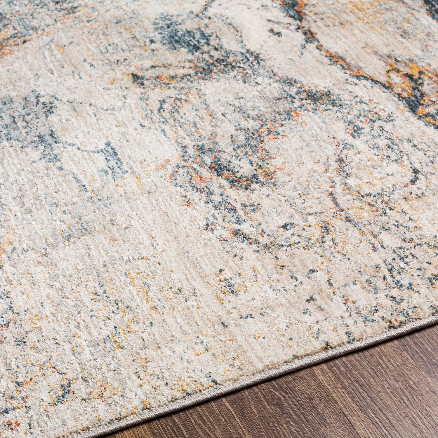 Surya Laila Laa-2316 Teal, Burnt Orange, Saffron, Medium Gray Rugs.