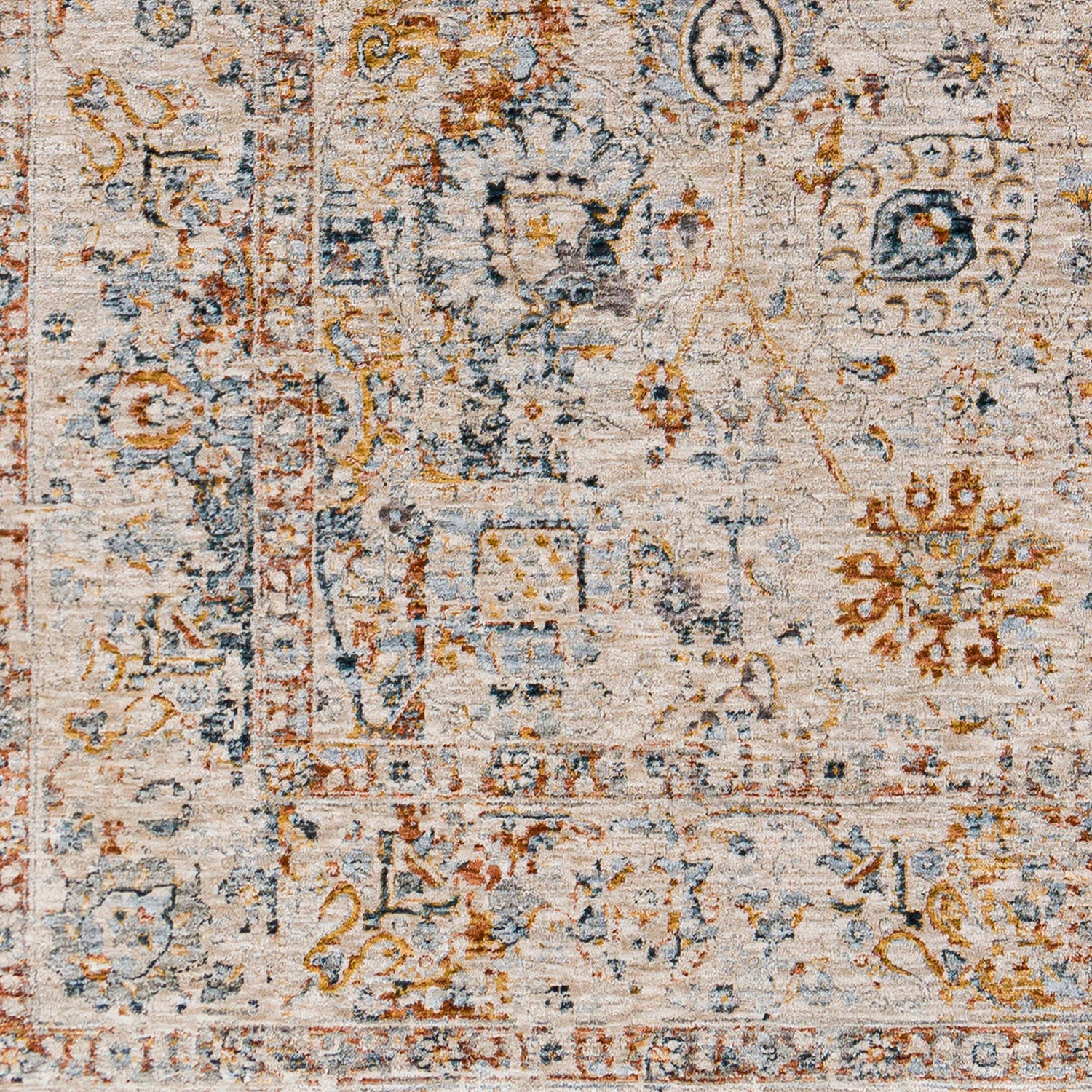 Surya Laila Laa-2317 Teal, Burnt Orange, Sage, Saffron Rugs.