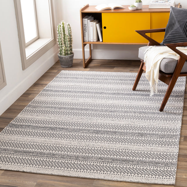 Surya La Casa Lcs-2309 Silver Gray, Charcoal, Ivory Rugs.