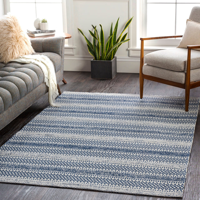 Surya La Casa Lcs-2311 Dark Blue, White, Denim Rugs.