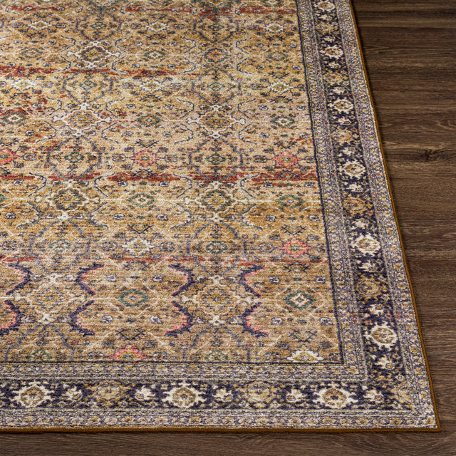 Surya Leicester Lec-2305 Dark Blue, Burnt Orange, Dark Green, Coral Rugs.