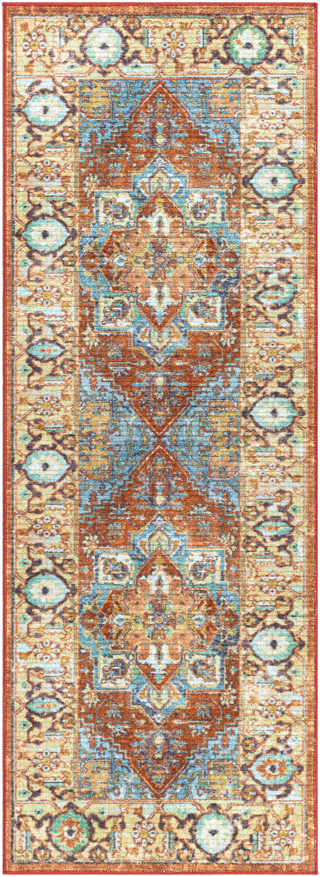 Surya Leicester Lec-2307 Burnt Orange, Dark Blue, Grass Green, Sage Rugs.