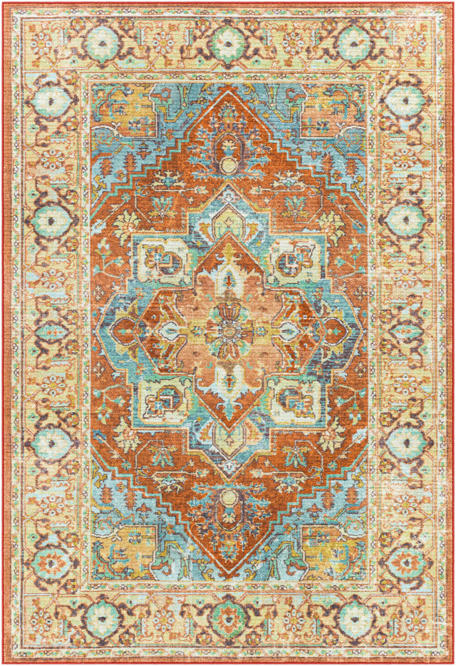 Surya Leicester Lec-2307 Burnt Orange, Dark Blue, Grass Green, Sage Rugs.