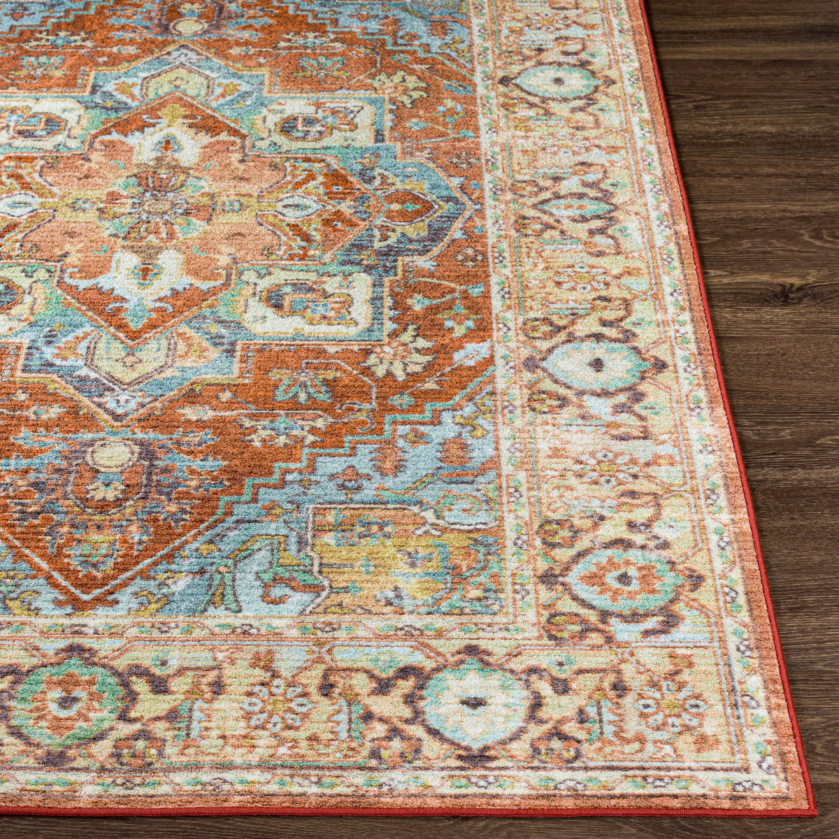 Surya Leicester Lec-2307 Burnt Orange, Dark Blue, Grass Green, Sage Rugs.