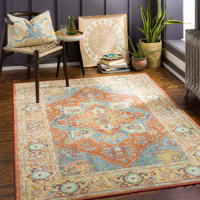 Surya Leicester Lec-2307 Burnt Orange, Dark Blue, Grass Green, Sage Rugs.