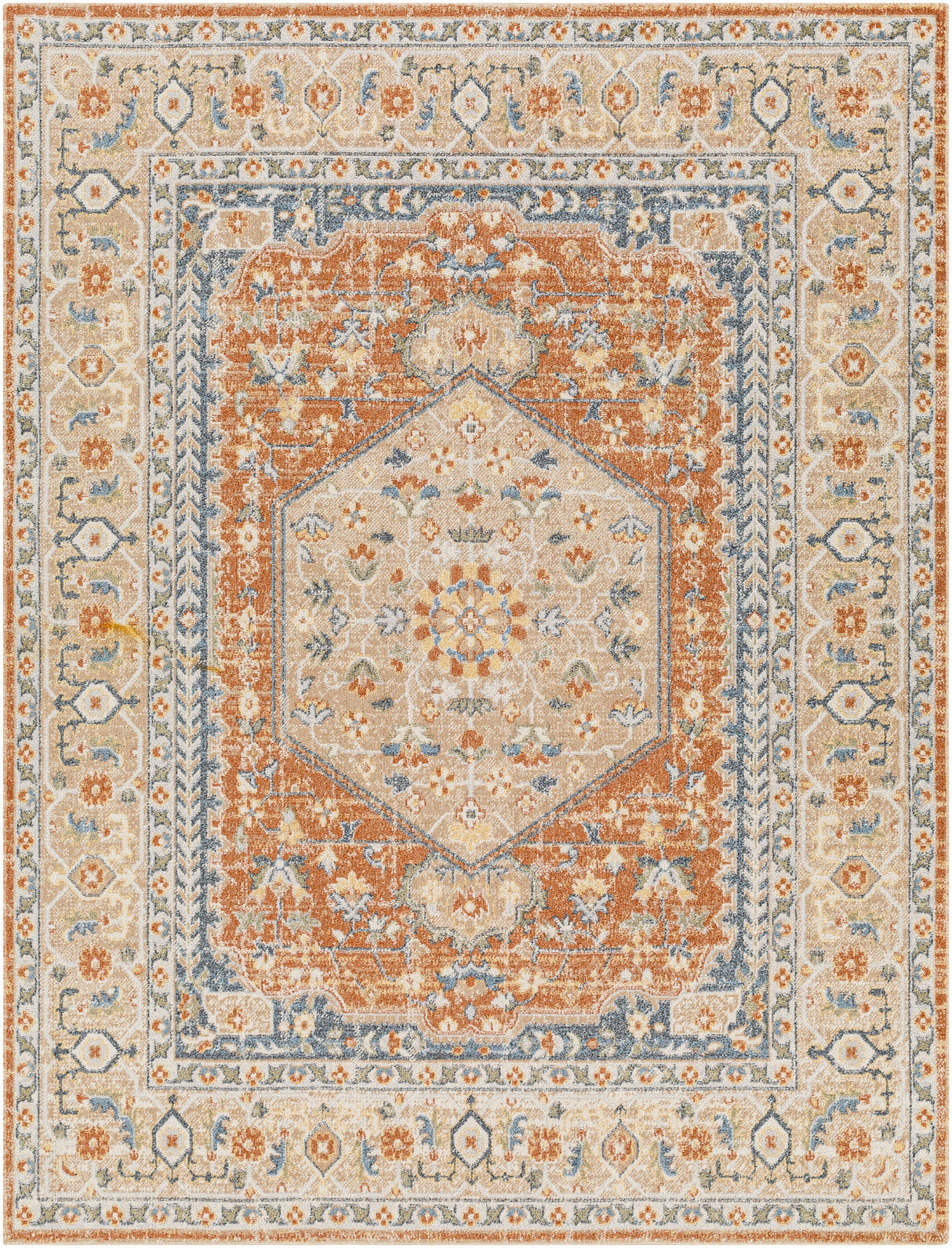 Surya Machine Washable Lillian Lll-2306 Orange Rug.