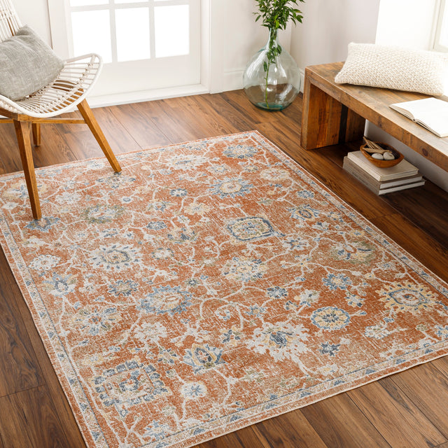 Surya Machine Washable Lillian Lll-2326 Orange Rug.