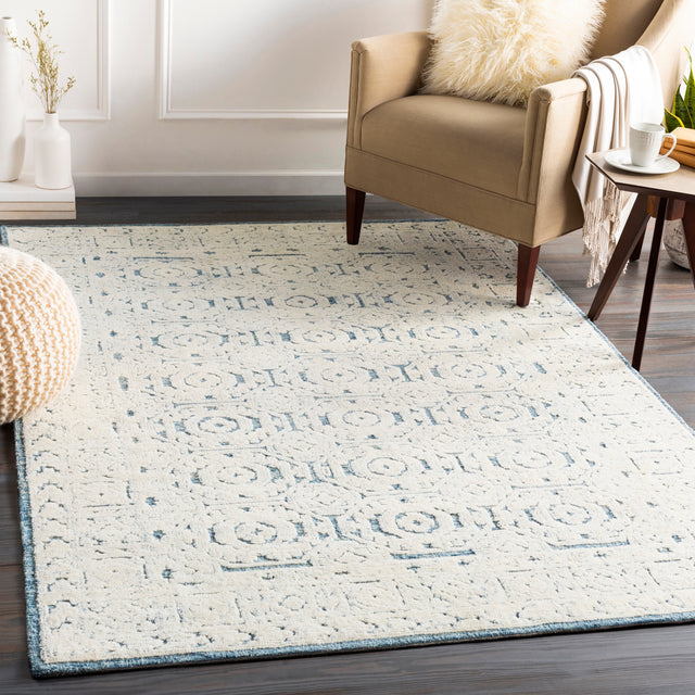 Surya Louvre Lou-2304 Dark Blue, Pale Blue Rug.