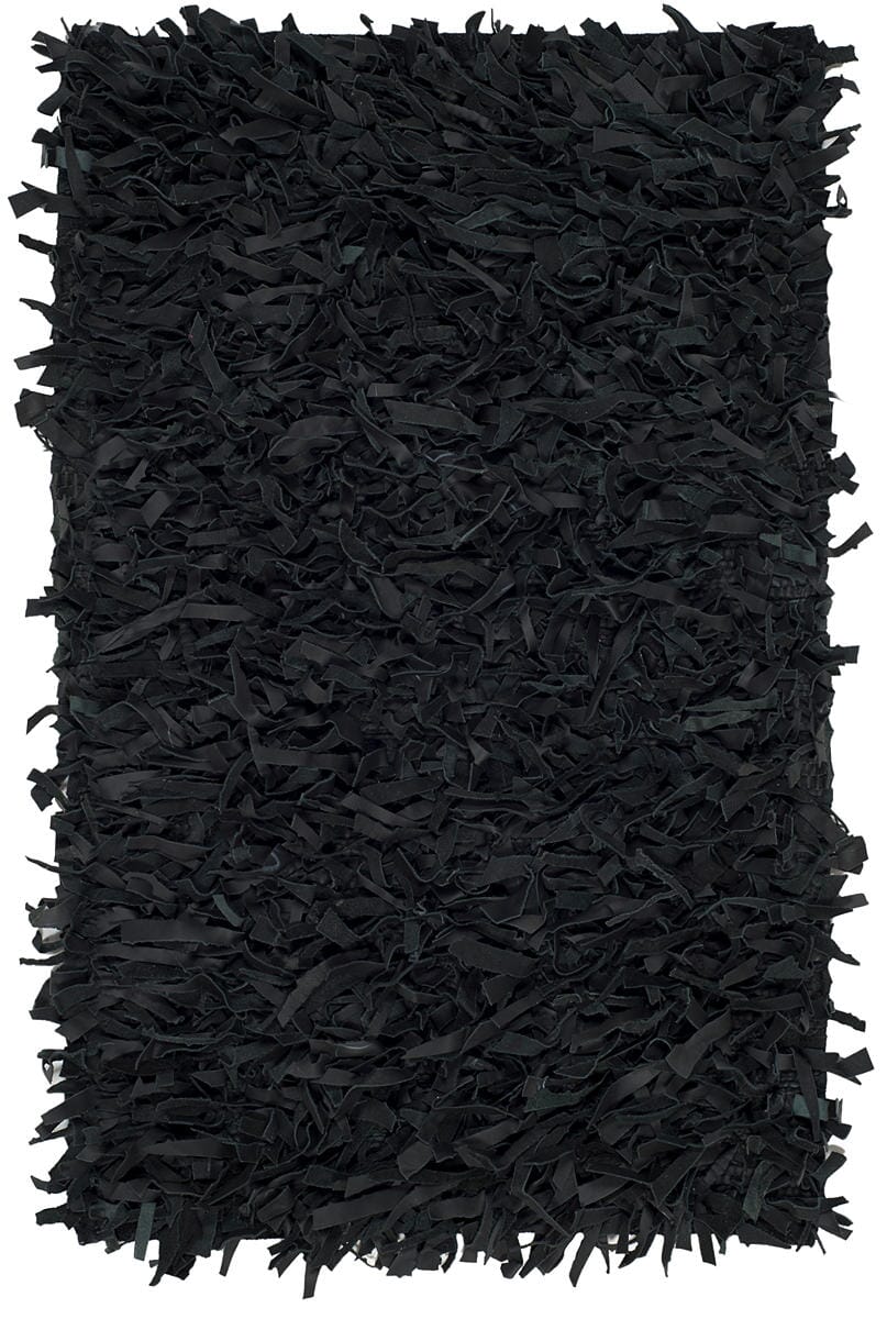 Safavieh Leather Shag Lsg601A Black Shag Area Rug
