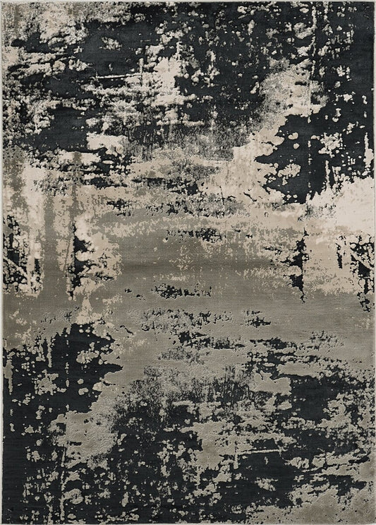 KAS Luna 7121 Eclipse Silver Charcoal Organic / Abstract Area Rug