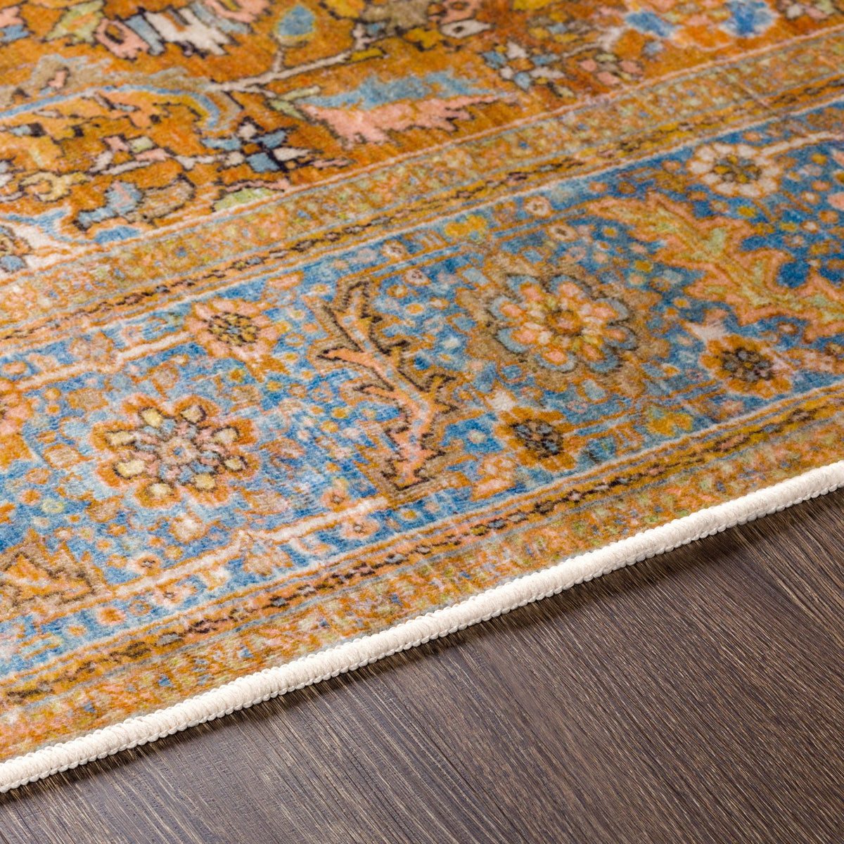 Surya Lavable Lvb-2302 Saffron, Mustard, Camel, Beige Rugs.