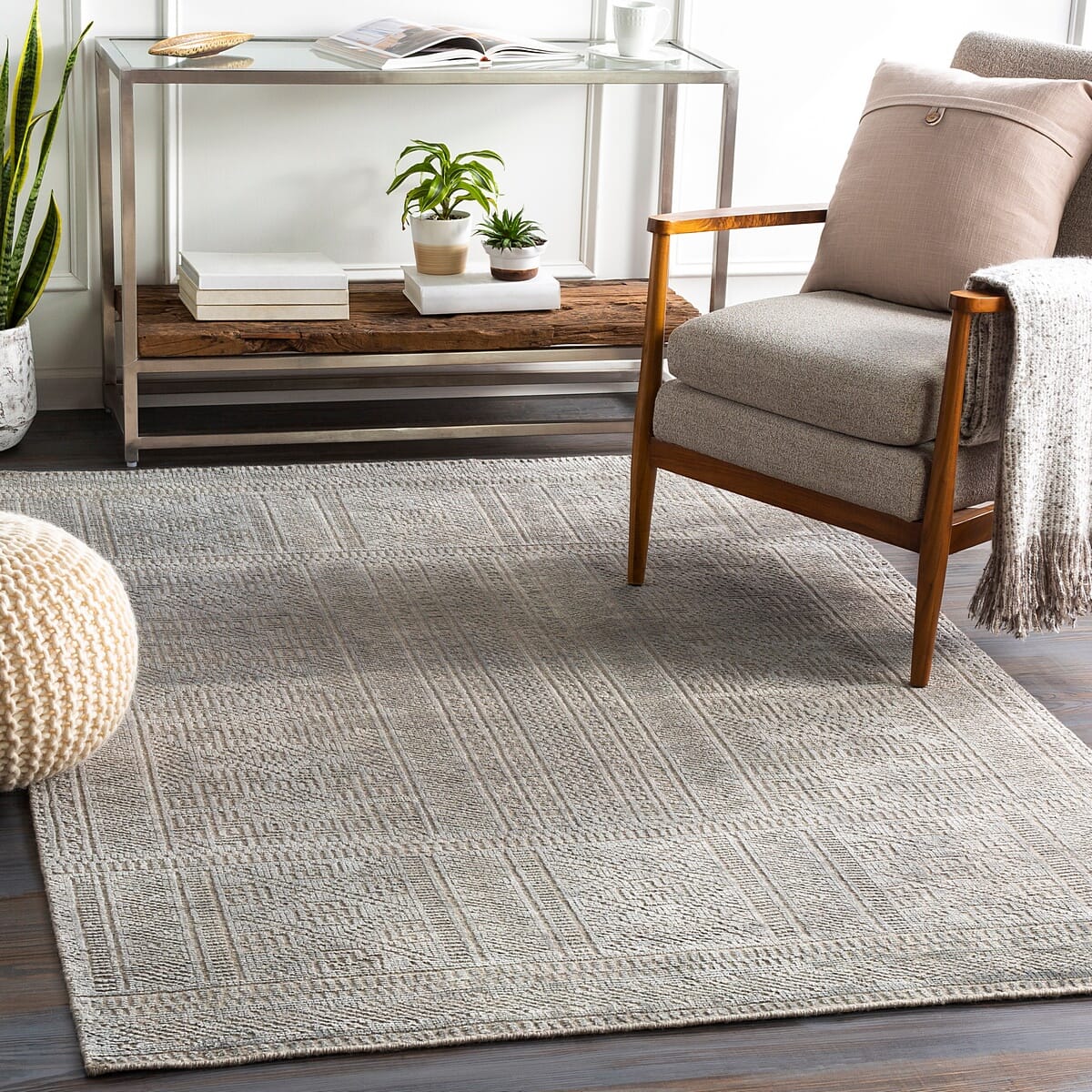 Surya Livorno Lvn-2302 Medium Gray, Taupe Rugs.