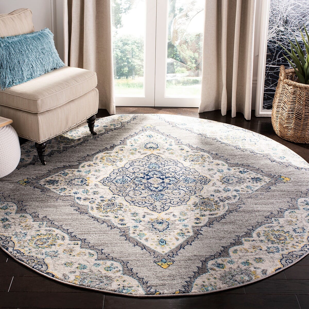 Safavieh Madison Mad153F Light Grey / Blue Rugs.