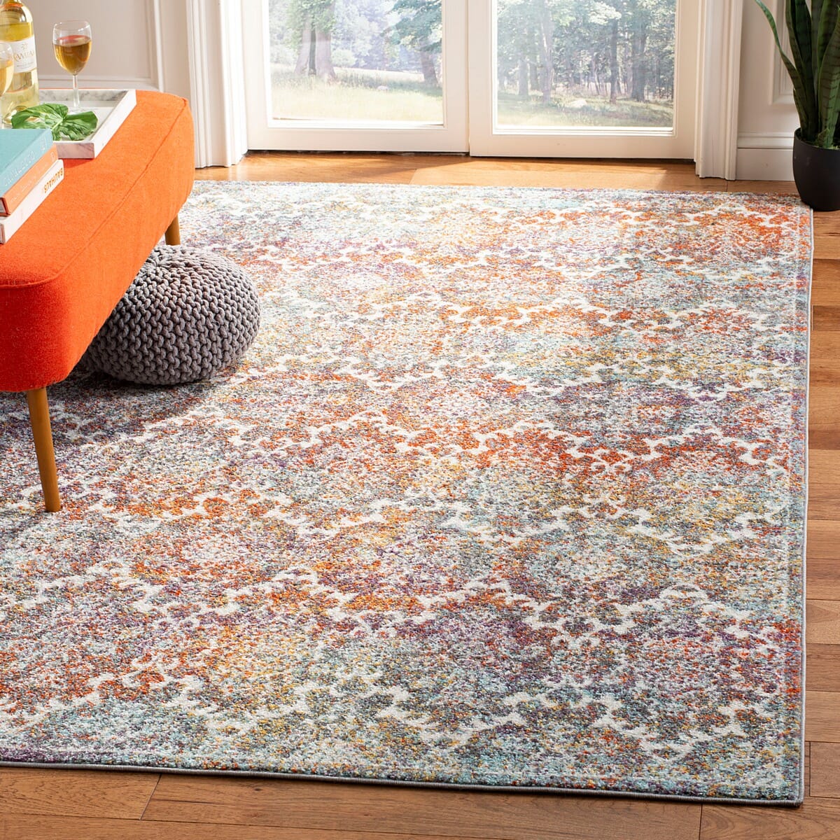 Safavieh Madison Mad945R Light Grey / Rust Rugs.