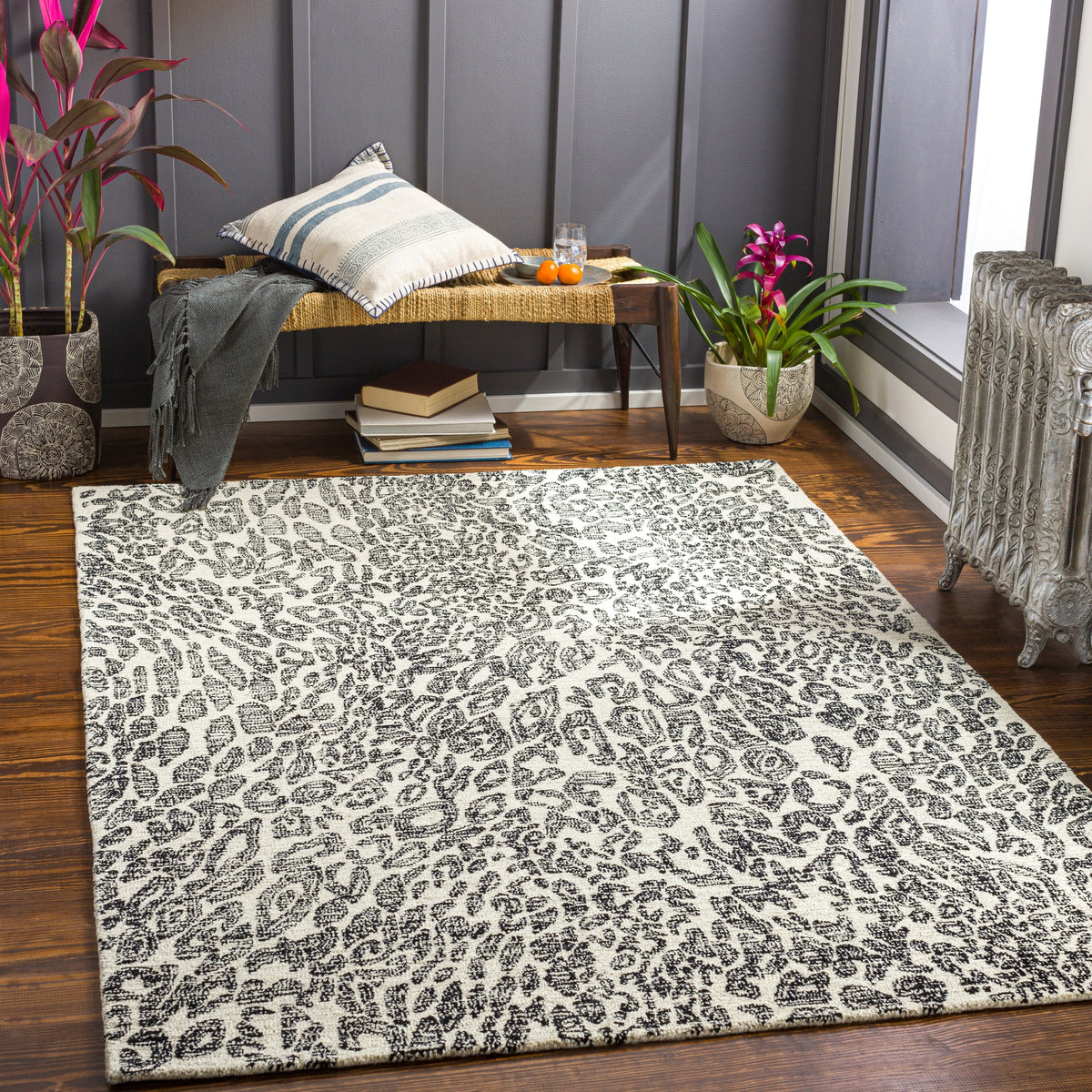 Surya Maroc Mar-2323 Black, Medium Gray, Beige Rugs.