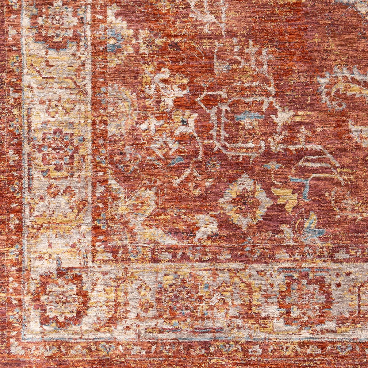 Surya Mirabel Mbe-2318 Burnt Orange, Rust, Teal, Olive Rugs.