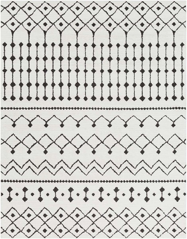 Surya Moroccan Shag Mcs-2309 Black, Charcoal, White Rugs.