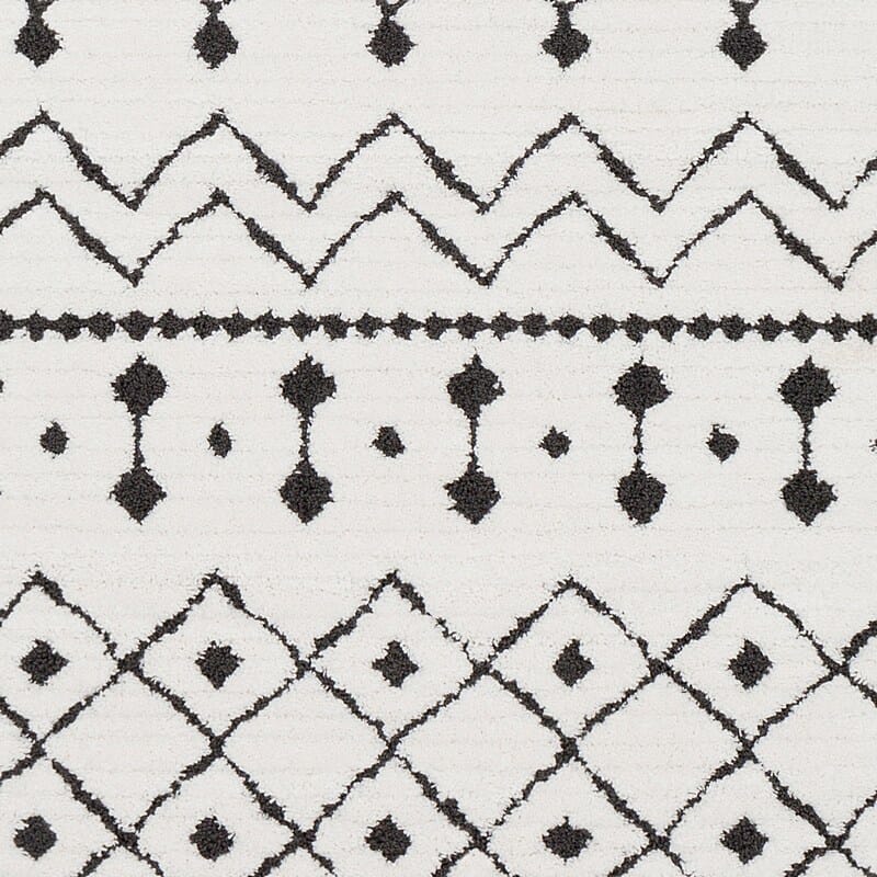 Surya Moroccan Shag Mcs-2309 Black, Charcoal, White Rugs.