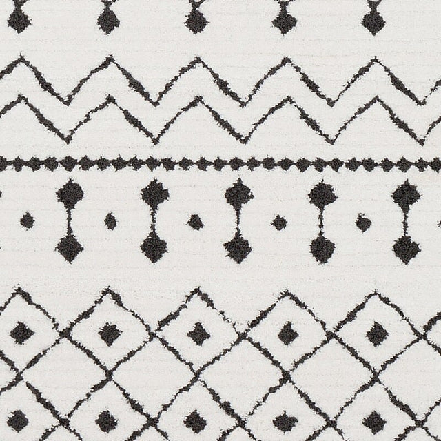 Surya Moroccan Shag Mcs-2309 Black, Charcoal, White Rugs.