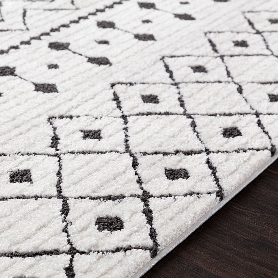 Surya Moroccan Shag Mcs-2309 Black, Charcoal, White Rugs.