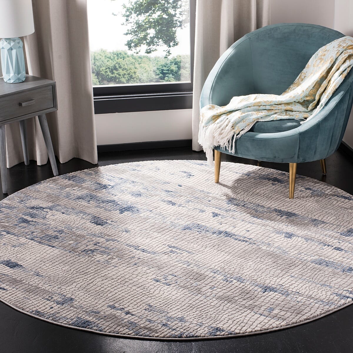 Safavieh Meadow Mdw182F Grey/Navy Rug.
