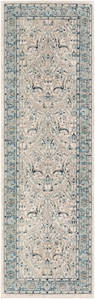 Surya Mesopotamia Mep-2304 Medium Gray, Teal, Ivory, Navy Rugs.