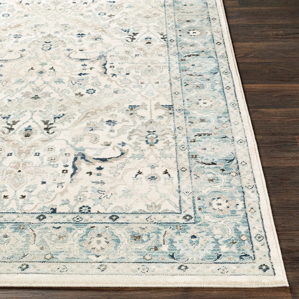 Surya Mesopotamia Mep-2304 Medium Gray, Teal, Ivory, Navy Rugs.