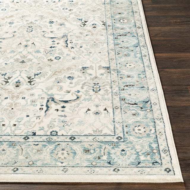 Surya Mesopotamia Mep-2304 Medium Gray, Teal, Ivory, Navy Rugs.