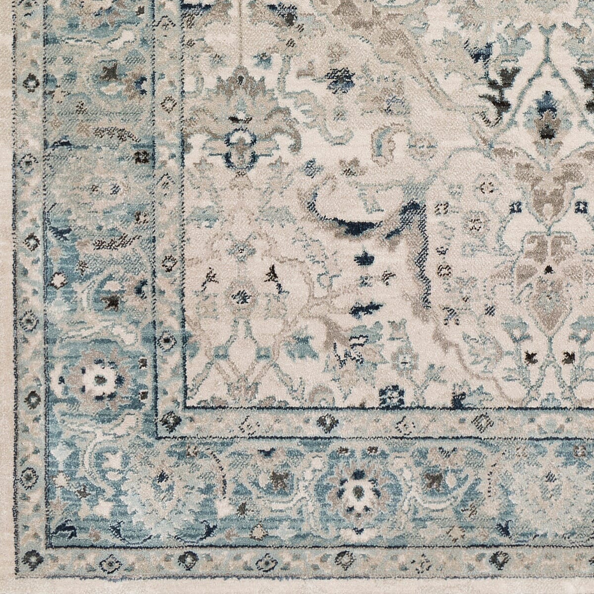 Surya Mesopotamia Mep-2304 Medium Gray, Teal, Ivory, Navy Rugs.