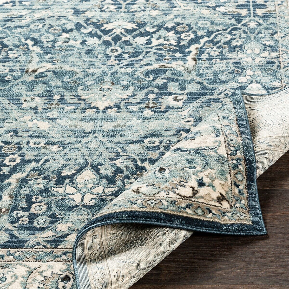 Surya Mesopotamia Mep-2306 Navy, Medium Gray, Teal, Denim Rugs.