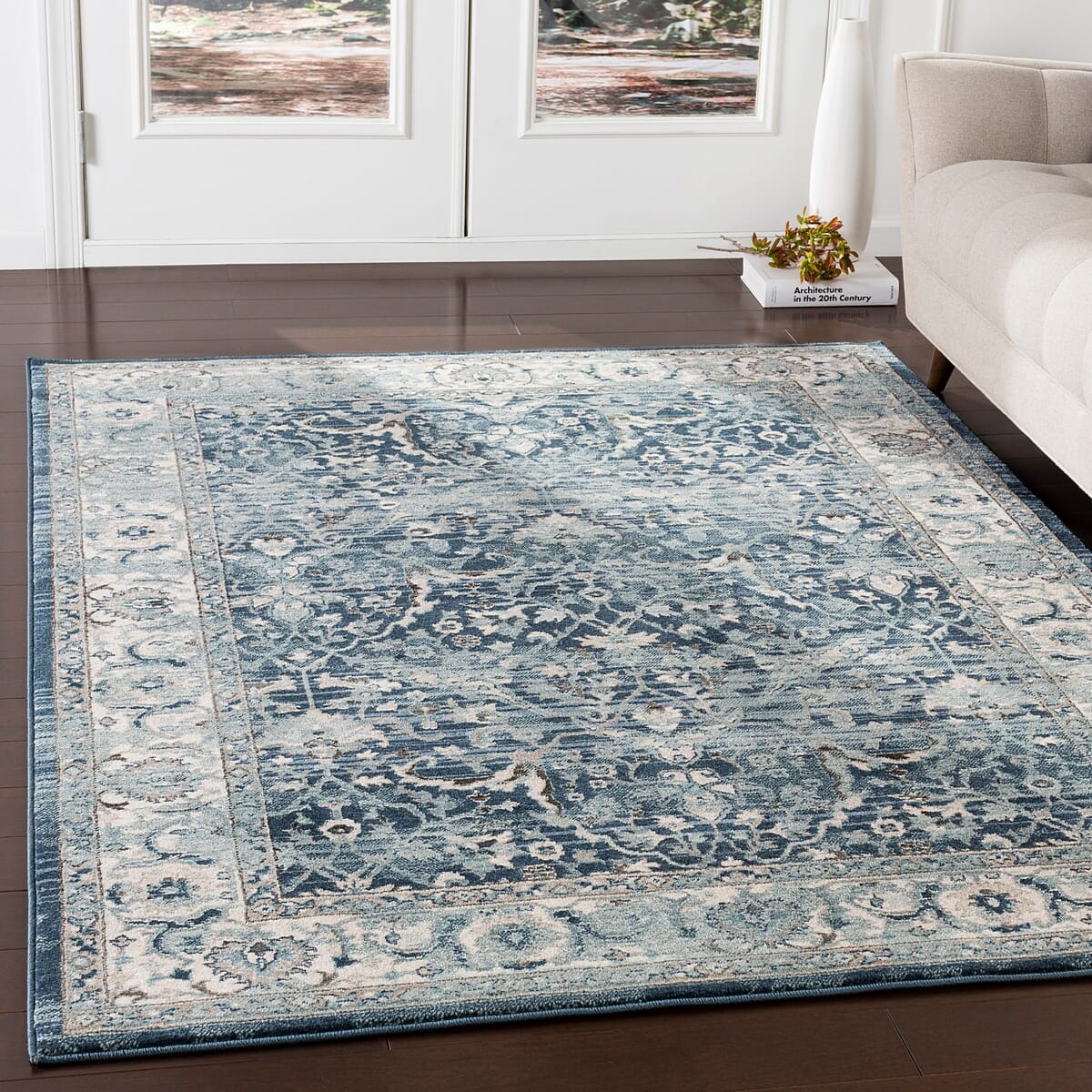 Surya Mesopotamia Mep-2306 Navy, Medium Gray, Teal, Denim Rugs.