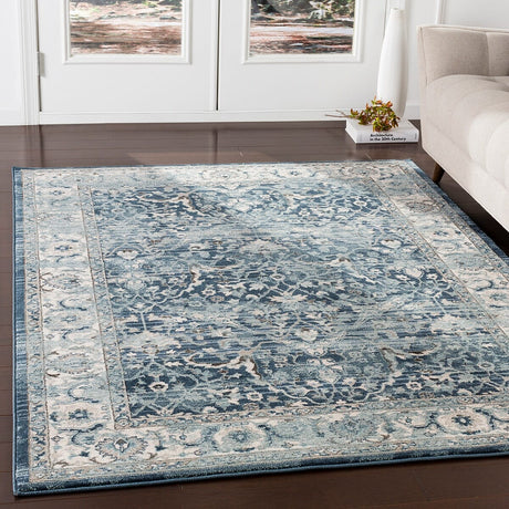 Surya Mesopotamia Mep-2306 Navy, Medium Gray, Teal, Denim Rugs.