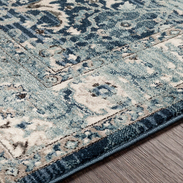 Surya Mesopotamia Mep-2306 Navy, Medium Gray, Teal, Denim Rugs.